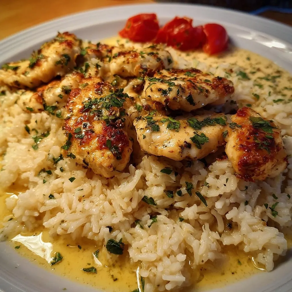 Chicken Scampi with Garlic Parmesan Rice Chicken Scampi with Garlic Parmesan Rice