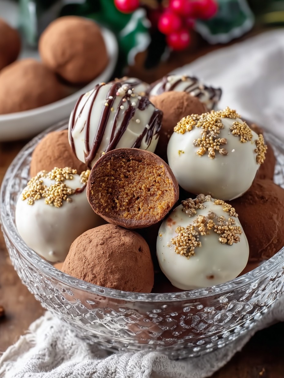 Christmas No-Bake Gingerbread Truffles