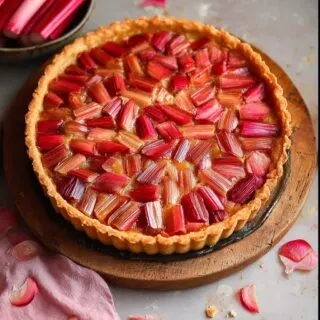 classic rhubarb tart with frangipane filling