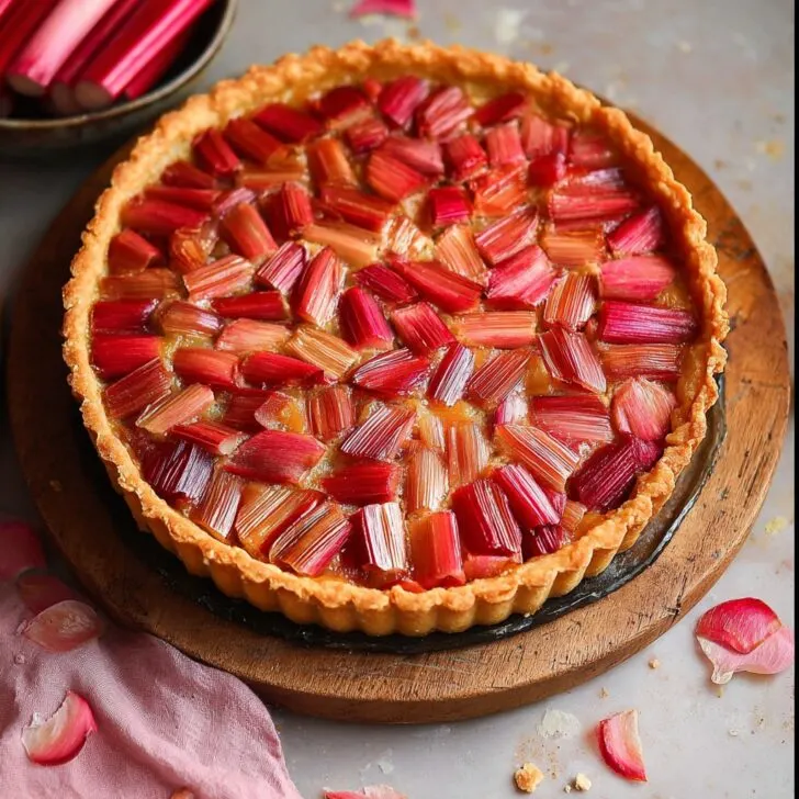 Classic Rhubarb Tart with Frangipane Filling