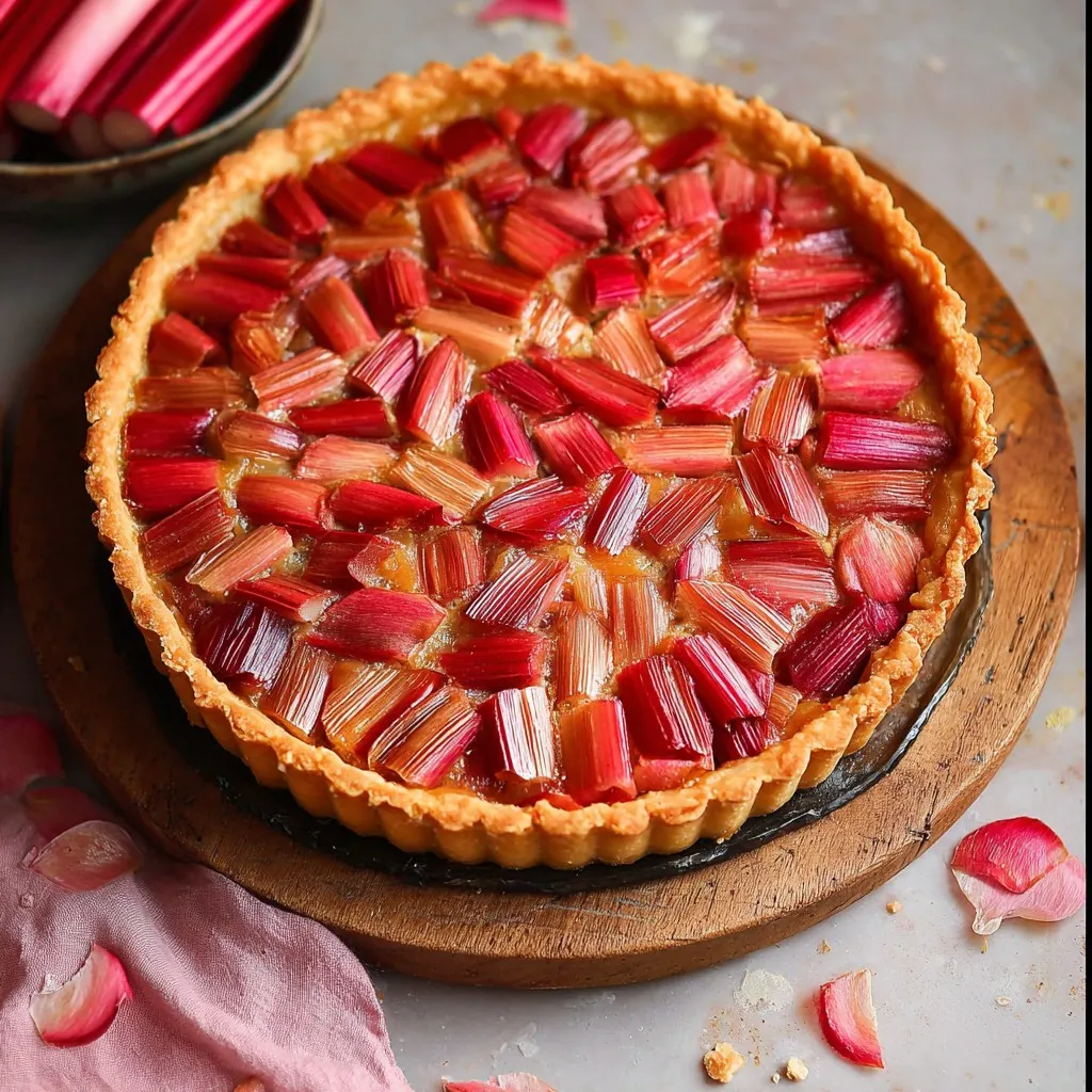 Classic Rhubarb Tart with Frangipane Filling