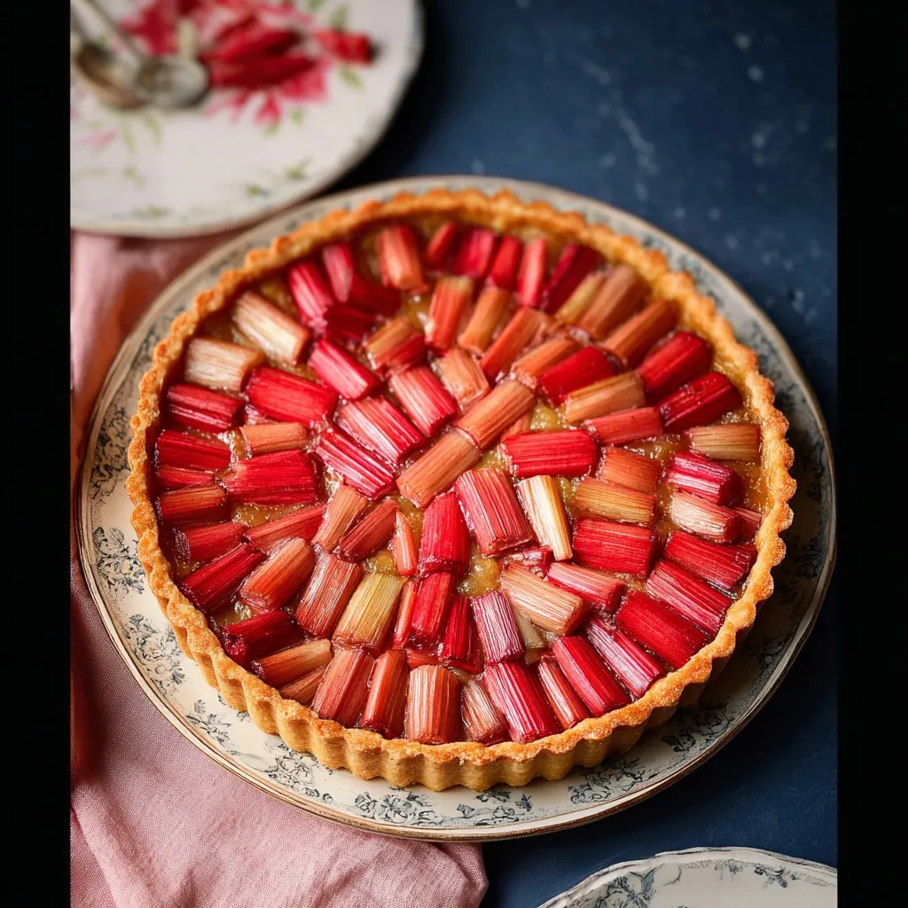 Classic Rhubarb Tart with Frangipane Filling