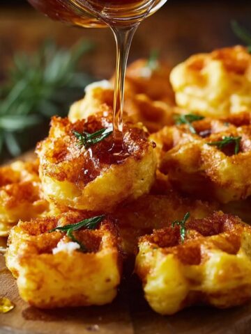 Cornbread Waffle Bites with Smoked Gouda and Honey Cornbread Waffle Bites with Smoked Gouda and Honey