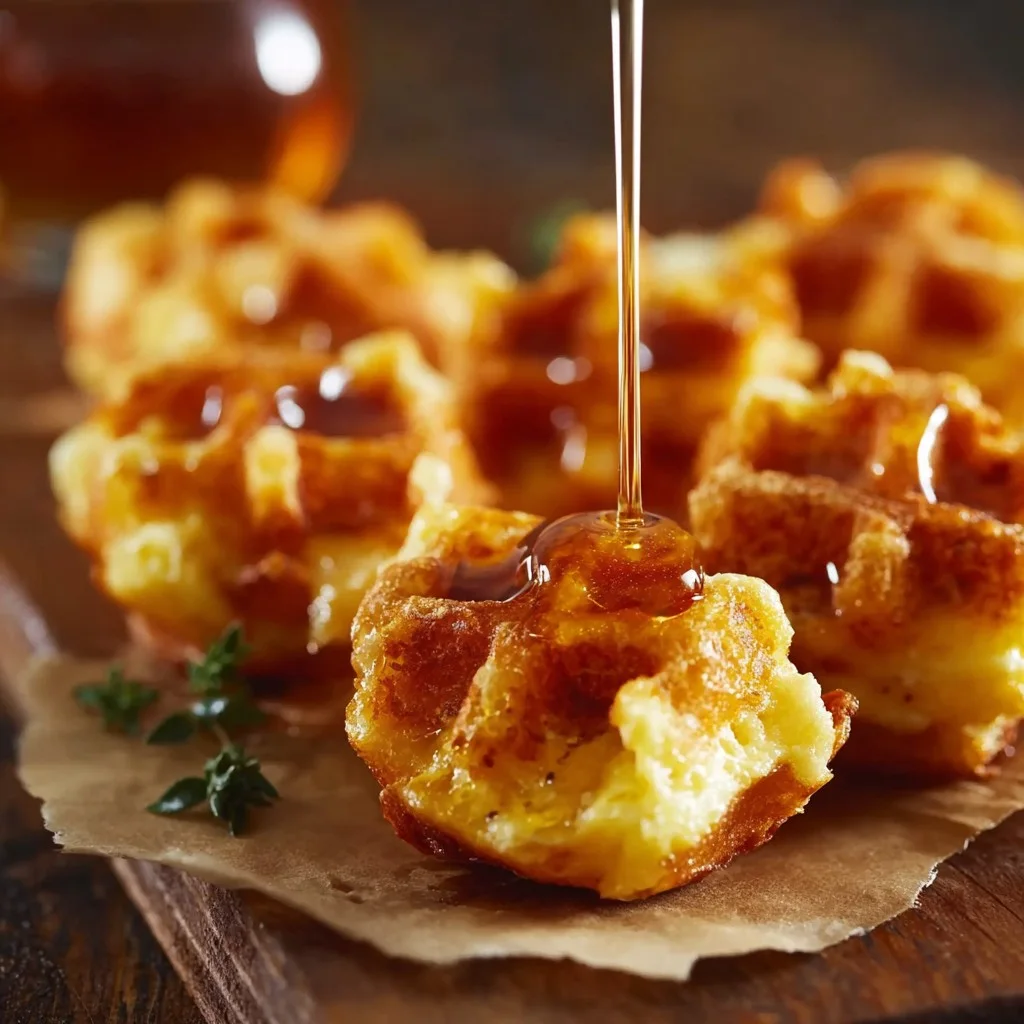Cornbread Waffle Bites with Smoked Gouda and Honey Cornbread Waffle Bites with Smoked Gouda and Honey