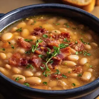 cozy bean with bacon soup