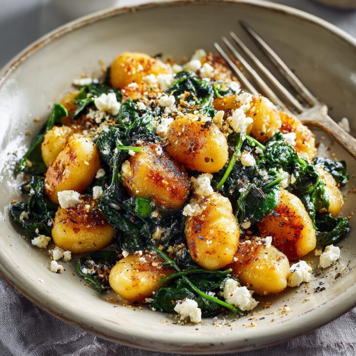 Crispy Gnocchi With Spinach And Feta