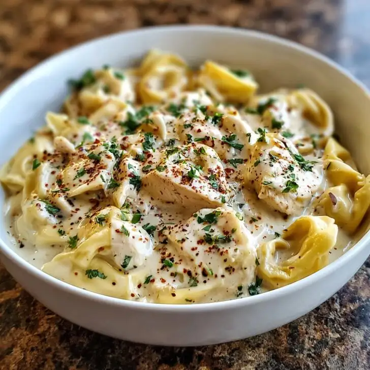 Crockpot Chicken Alfredo Tortellini