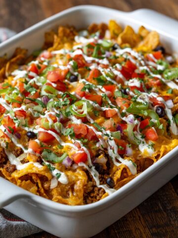 Crunchy Tex-Mex Casserole with Spicy Ranch Drizzle