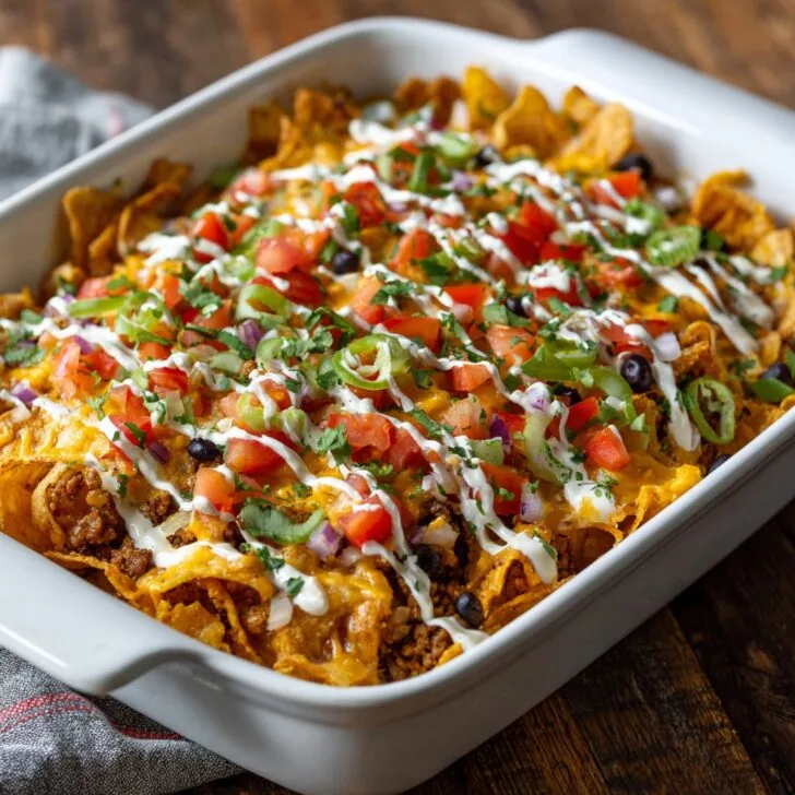 Crunchy Tex-Mex Casserole with Spicy Ranch Drizzle