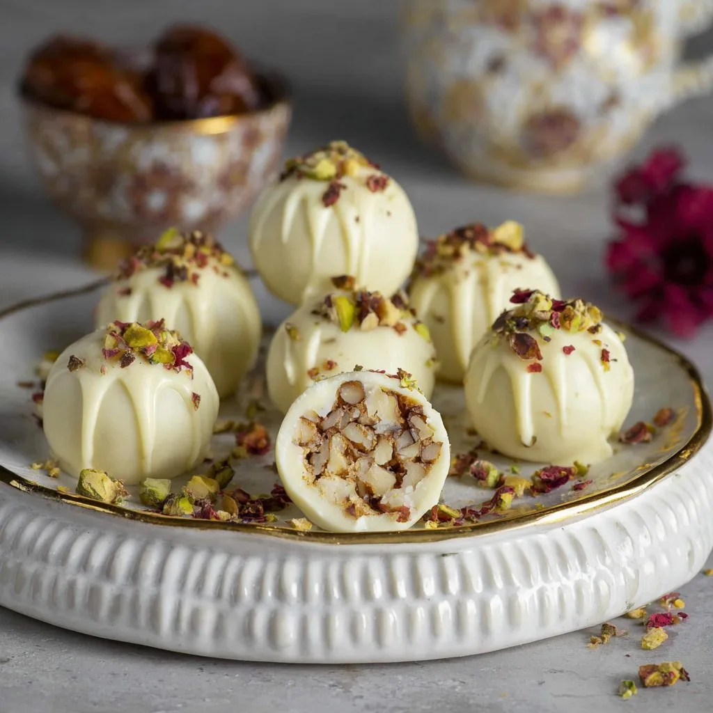 Date and Nut White Chocolate Truffles