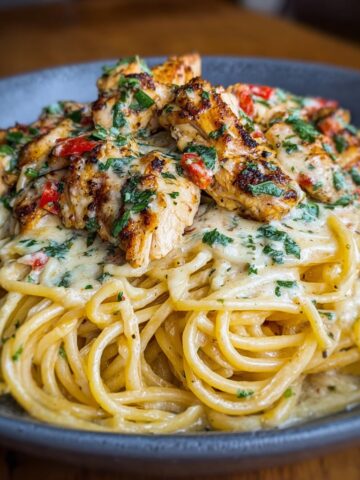 Easy Creamy Cajun Chicken Spaghetti with Garlic Mozzarella Sauce