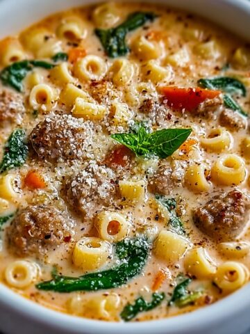 Easy Creamy Parmesan Italian Sausage Ditalini Soup