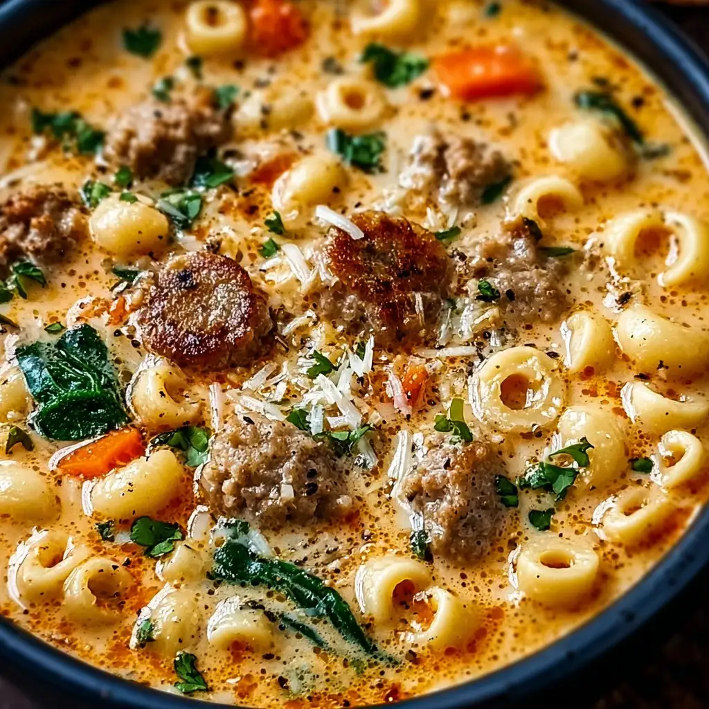 Easy Creamy Parmesan Italian Sausage Ditalini Soup Easy Creamy Parmesan Italian Sausage Ditalini Soup