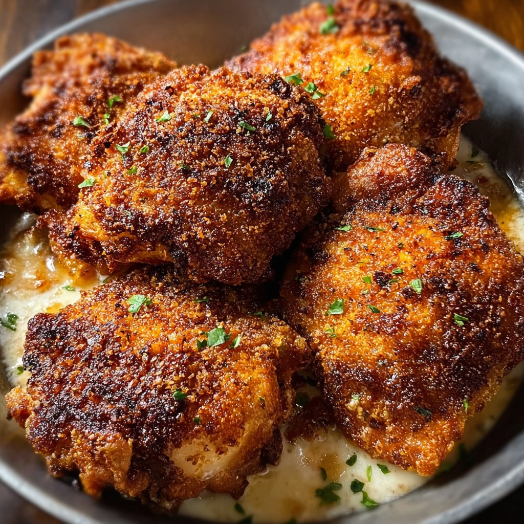 Easy Extra Crispy Irish Oven-Fried Chicken Thighs Recipe Easy Extra Crispy Irish Oven-Fried Chicken Thighs Recipe