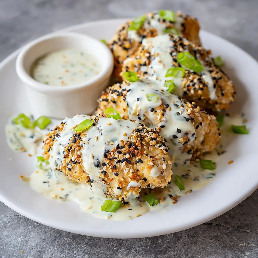 Everything Bagel Chicken with Scallion Cream Cheese Sauce Everything Bagel Chicken with Scallion Cream Cheese Sauce