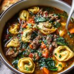 fall cozy tortellini soup with sausage
