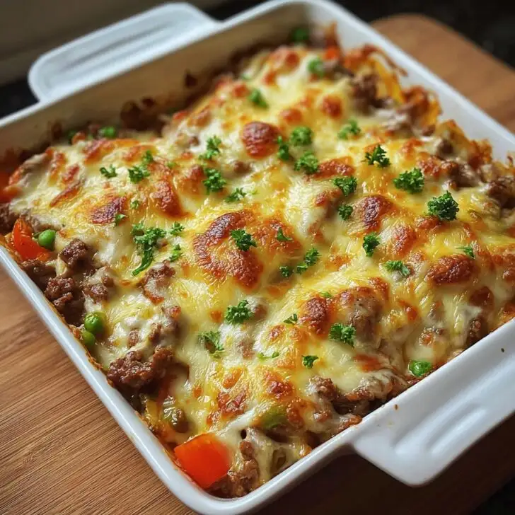 Homemade Cheesy Beef & Vegetable Casserole Recipe