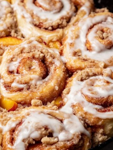 Homemade Peach Cobbler Cinnamon Rolls