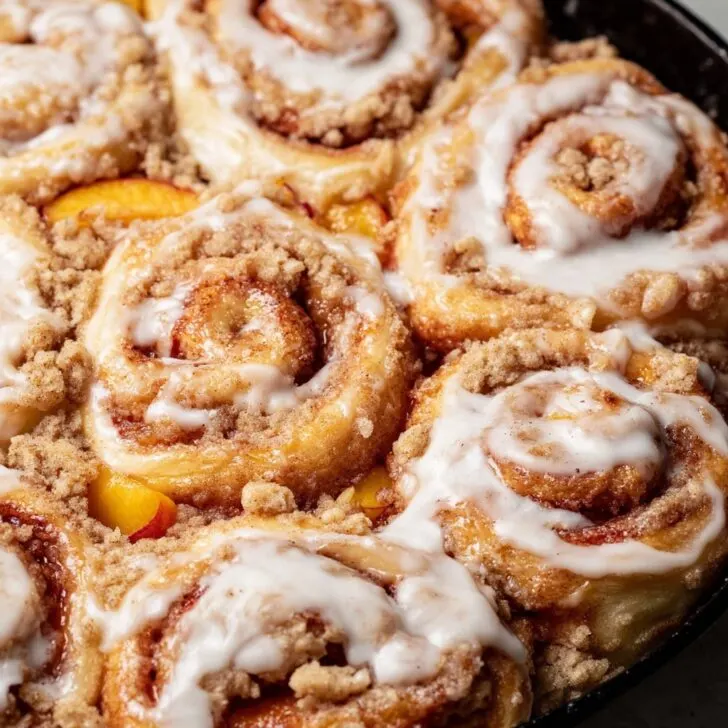 Homemade Peach Cobbler Cinnamon Rolls