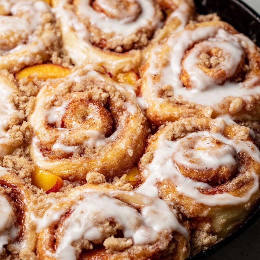 Homemade Peach Cobbler Cinnamon Rolls