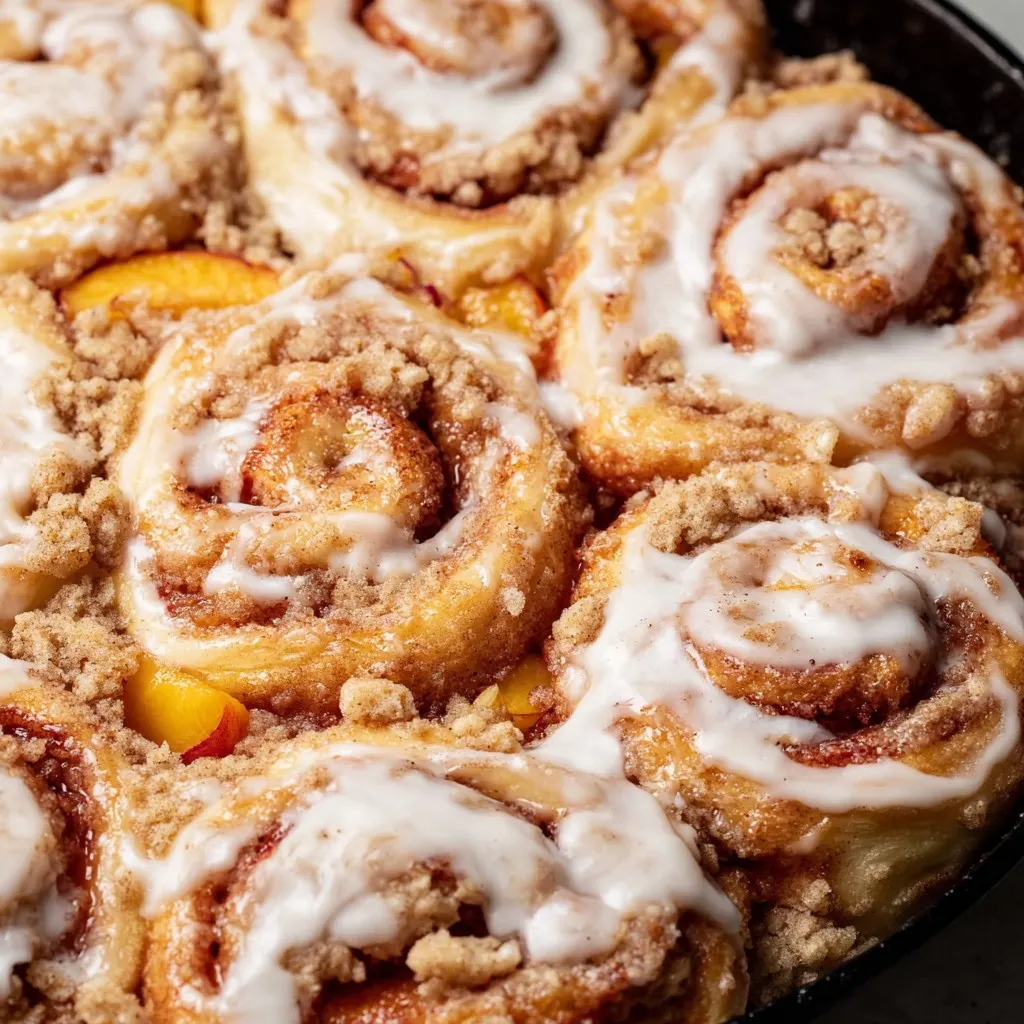 Homemade Peach Cobbler Cinnamon Rolls