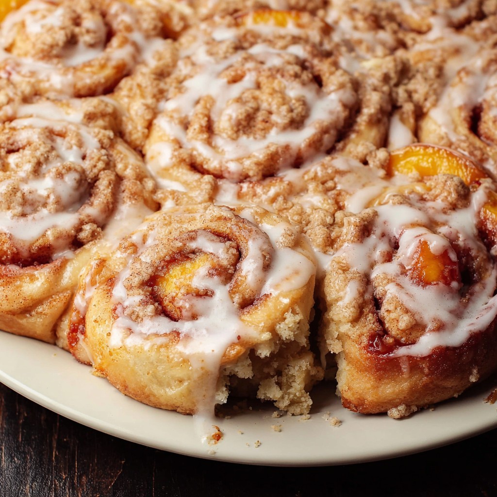 Homemade Peach Cobbler Cinnamon Rolls