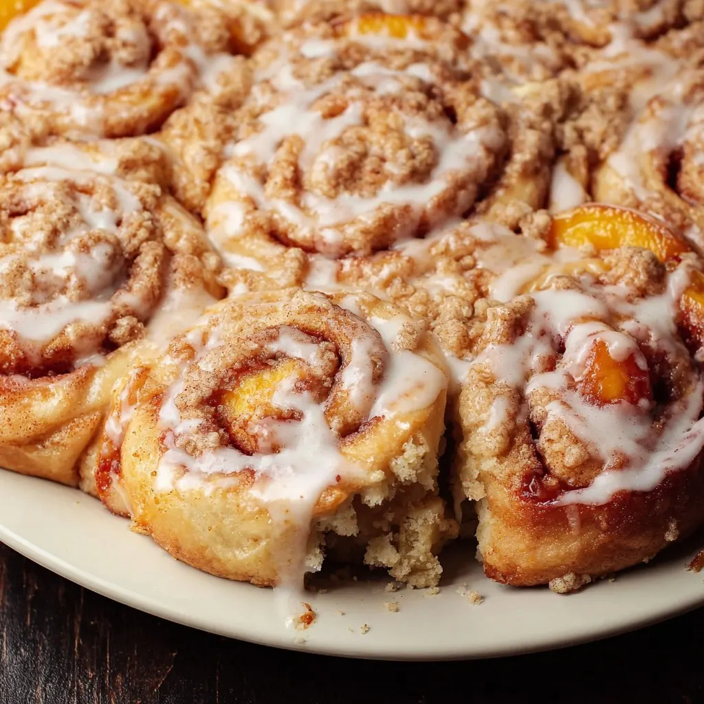 Homemade Peach Cobbler Cinnamon Rolls