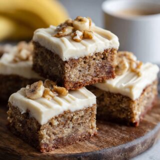irresistible banana bread brownies with brown butter frosting
