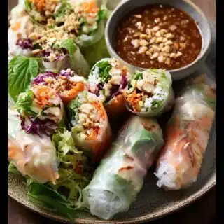 lemongrass chicken rice paper rolls