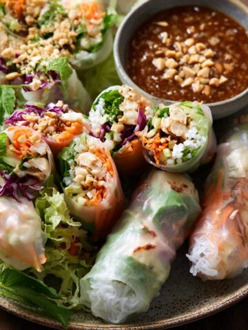 Lemongrass Chicken Rice Paper Rolls