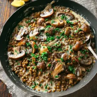 lentil mushroom stroganoff