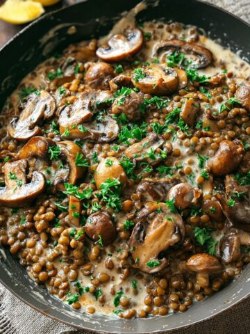 Lentil Mushroom Stroganoff