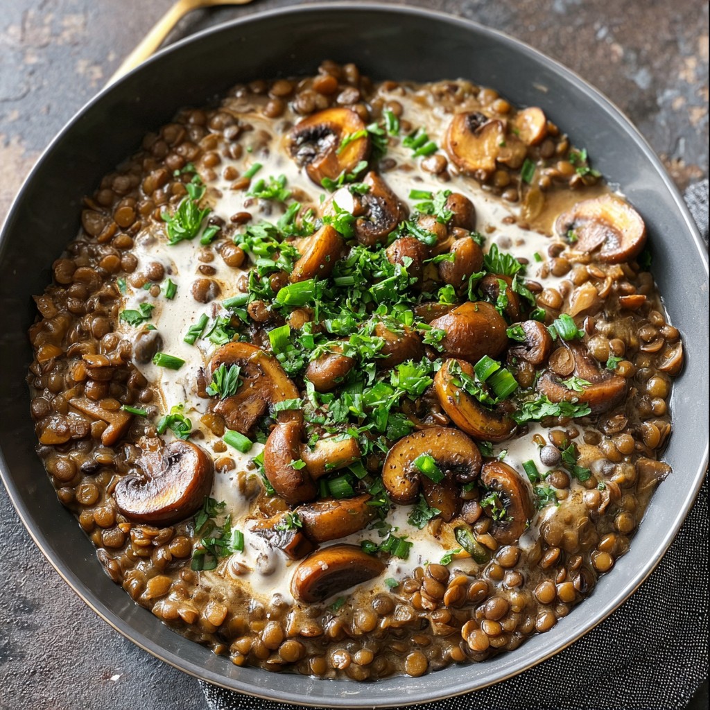 Lentil Mushroom Stroganoff