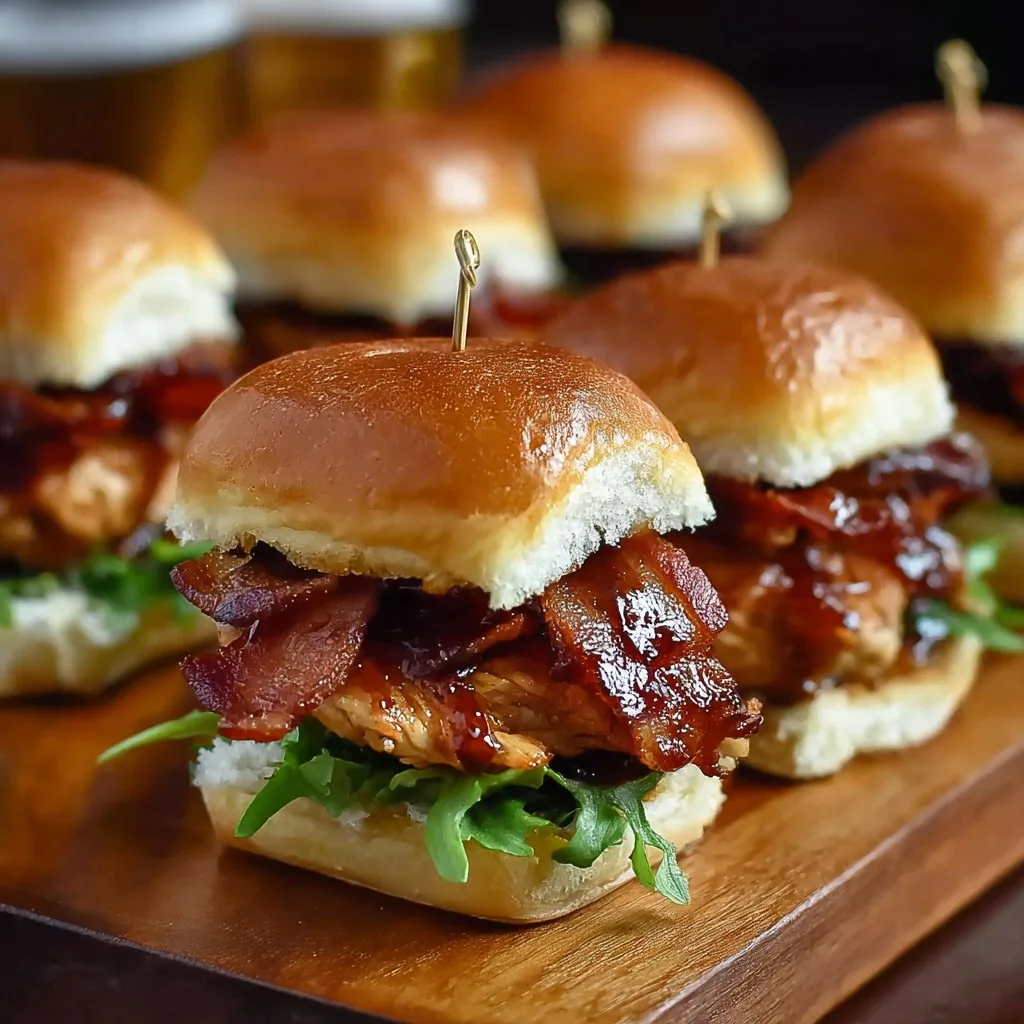 Maple Chicken & beef bacon Sliders Recipe