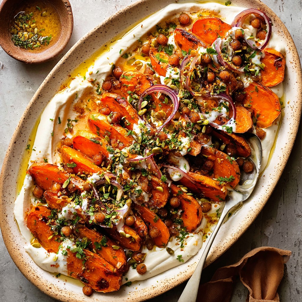 Maple sweet potato salad with whipped tahini