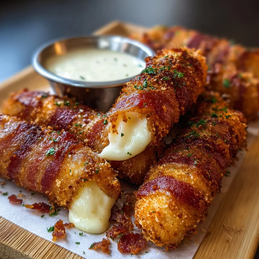 Nashville Hot Bacon Wrapped Mozzarella Sticks Nashville Hot Bacon Wrapped Mozzarella Sticks