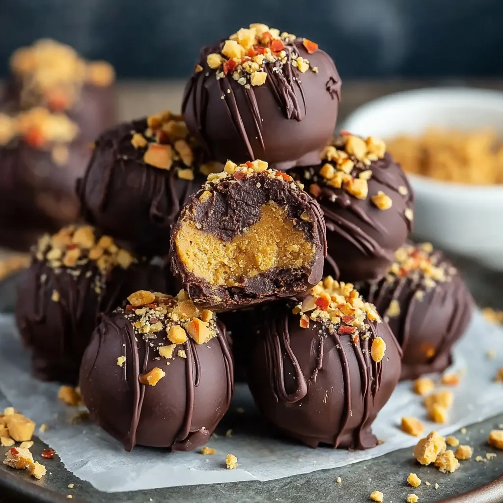 No Bake Chocolate Peanut Butter Truffles