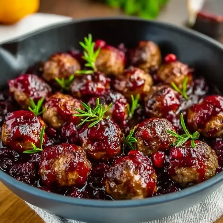 Quick Christmas Cranberry Meatballs