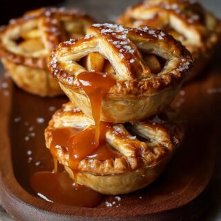 salted caramel apple mini pies