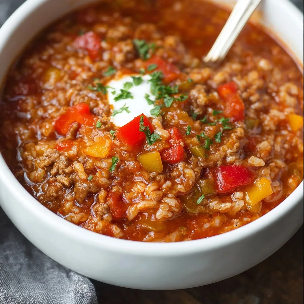 Slow Cooker Stuffed Pepper Soup
