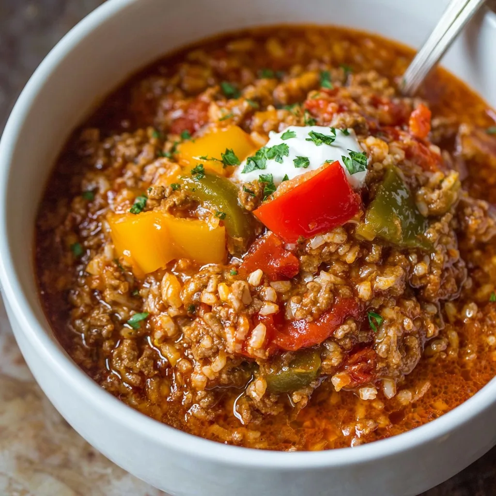 Slow Cooker Stuffed Pepper Soup