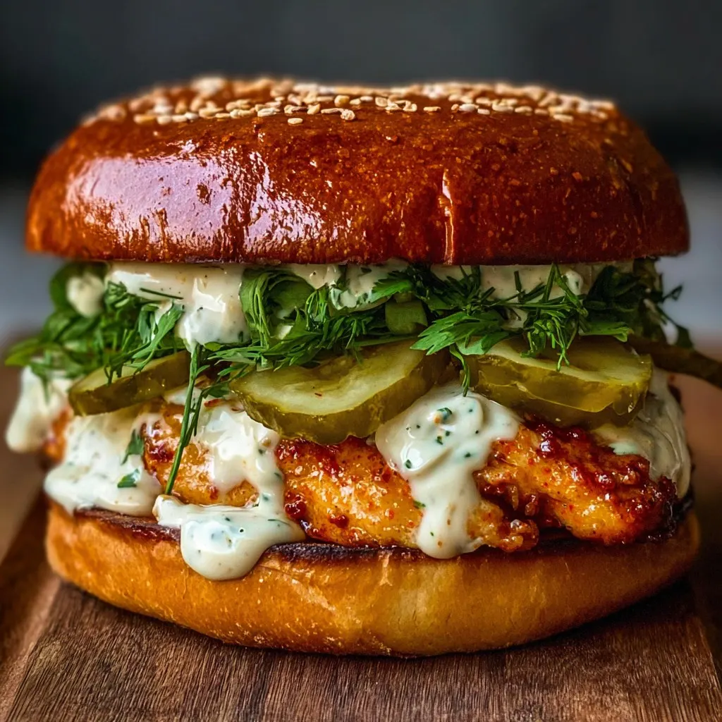 Spicy Chicken Sandwich with Creamy Homemade Sauce Spicy Chicken Sandwich with Creamy Homemade Sauce