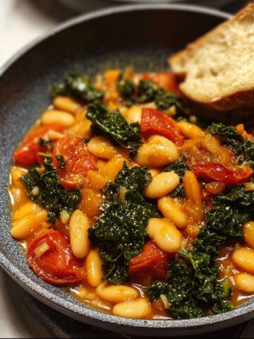 Stewed Great Northern Beans with Kale and Tomatoes