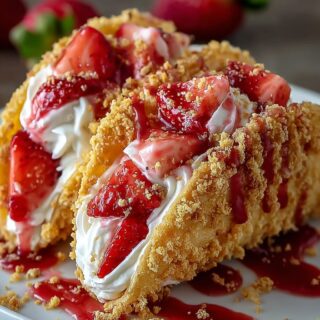 strawberry crunch cheesecake tacos