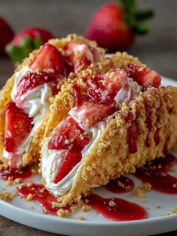 Strawberry Crunch Cheesecake Tacos
