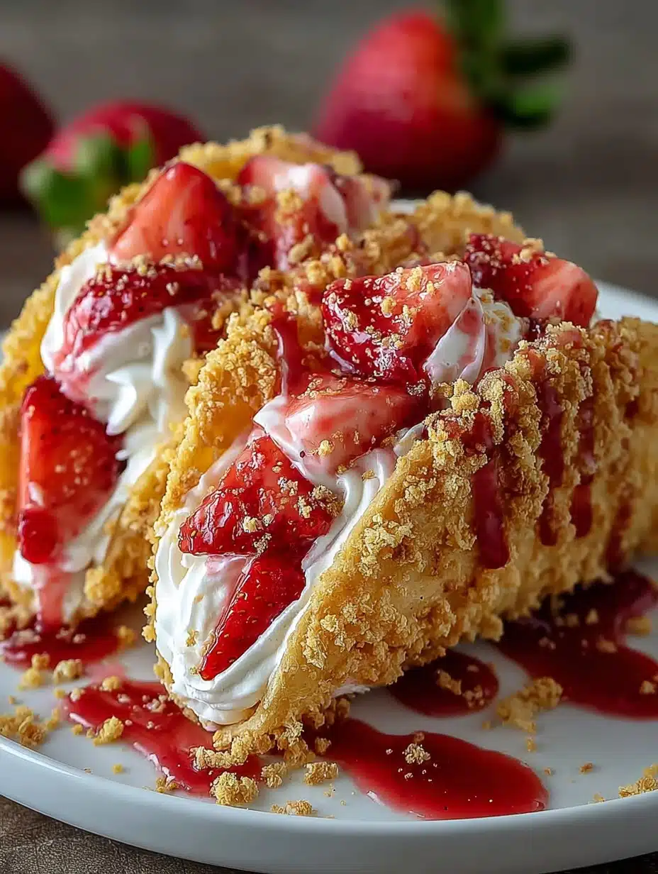 Strawberry Crunch Cheesecake Tacos