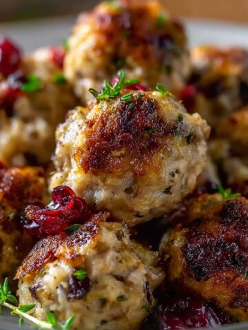 Thanksgiving Cranberry Turkey Stuffing Balls