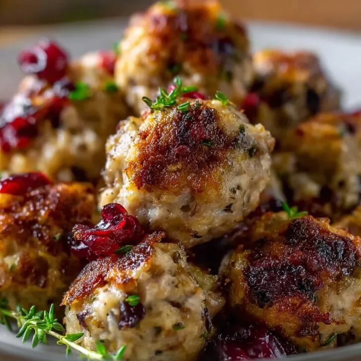 Thanksgiving Cranberry Turkey Stuffing Balls