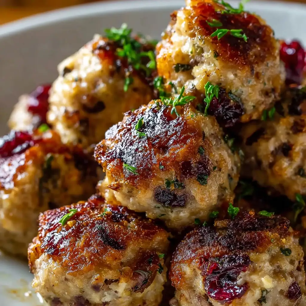 Thanksgiving Cranberry Turkey Stuffing Balls