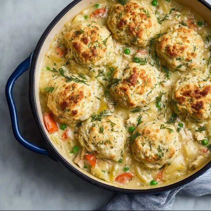 Turkey and Biscuits Casserole with Lemon and Dill